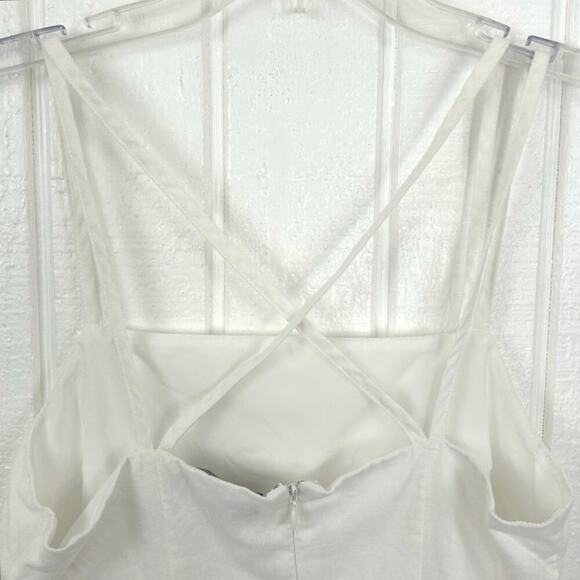 Forever 21 Women Sleeveless Linen Cotton Mini Dress Beach Vacation Summer Small - Picture 7 of 9
